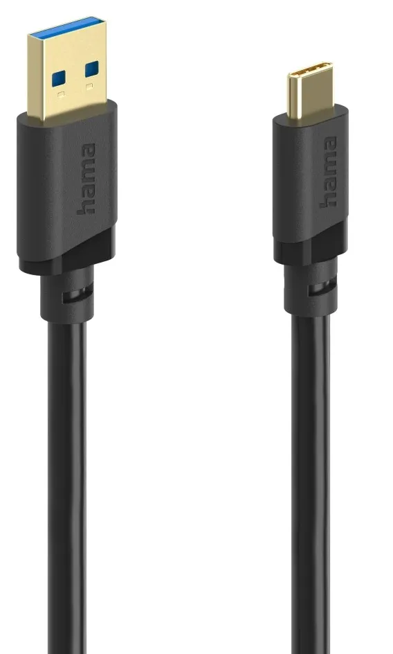 Hama USB 3.2 Gen 1 USB-C &ndash; USB-A -kaapeli, 1,5 m, musta