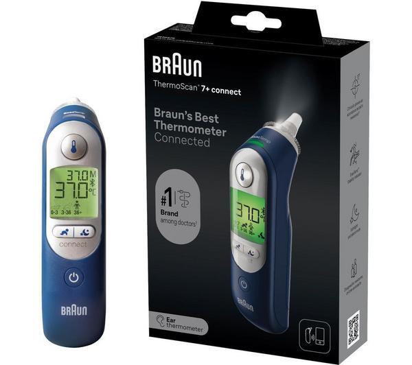 Braun ThermoScan 7+ Connect &ouml;rontermometer, bl&aring;