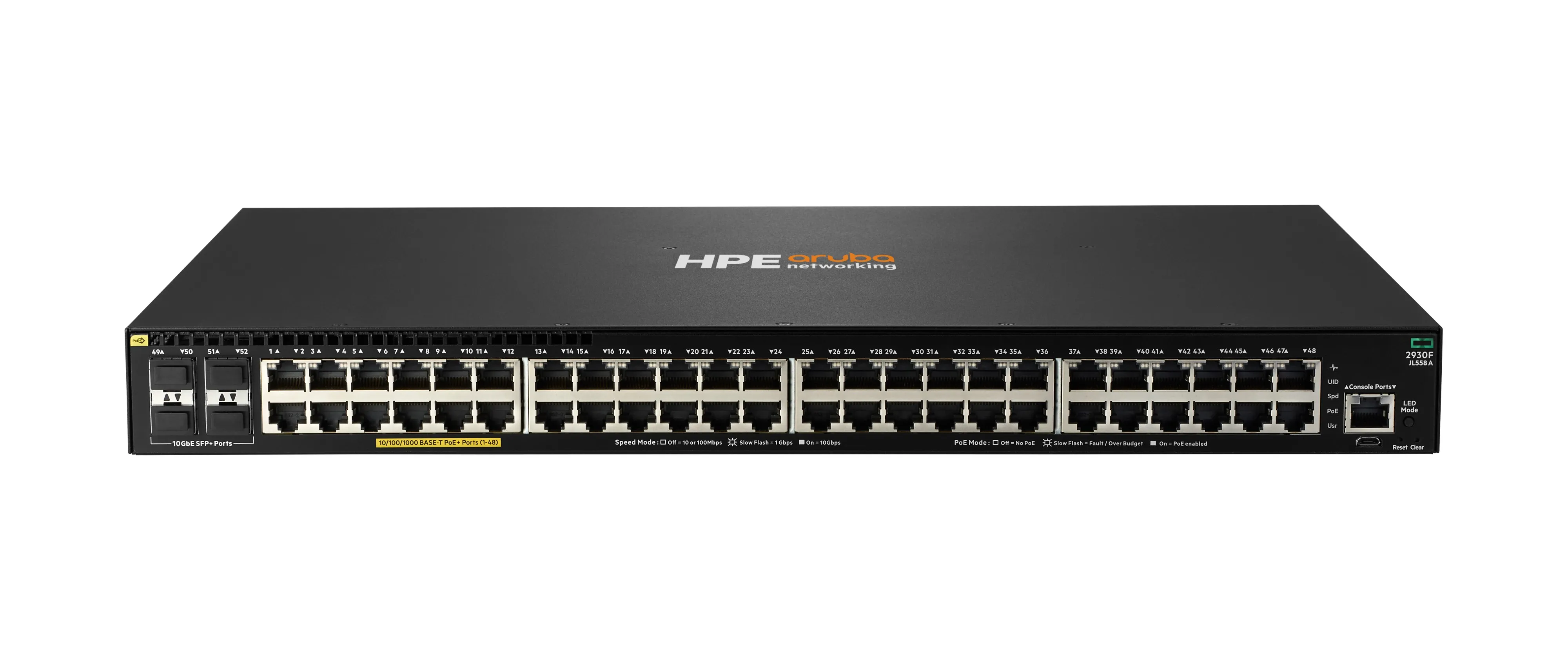 Aruba 2930F 48G PoE+ 4SFP+ 740W Remanufactured Switch