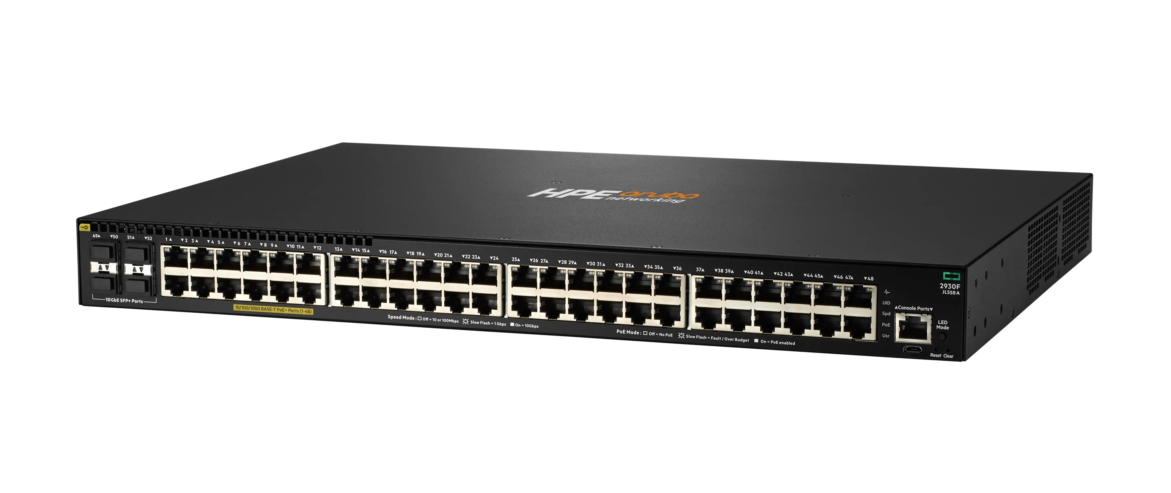 Aruba 2930F 48G PoE+ 4SFP+ 740W Remanufactured Switch
