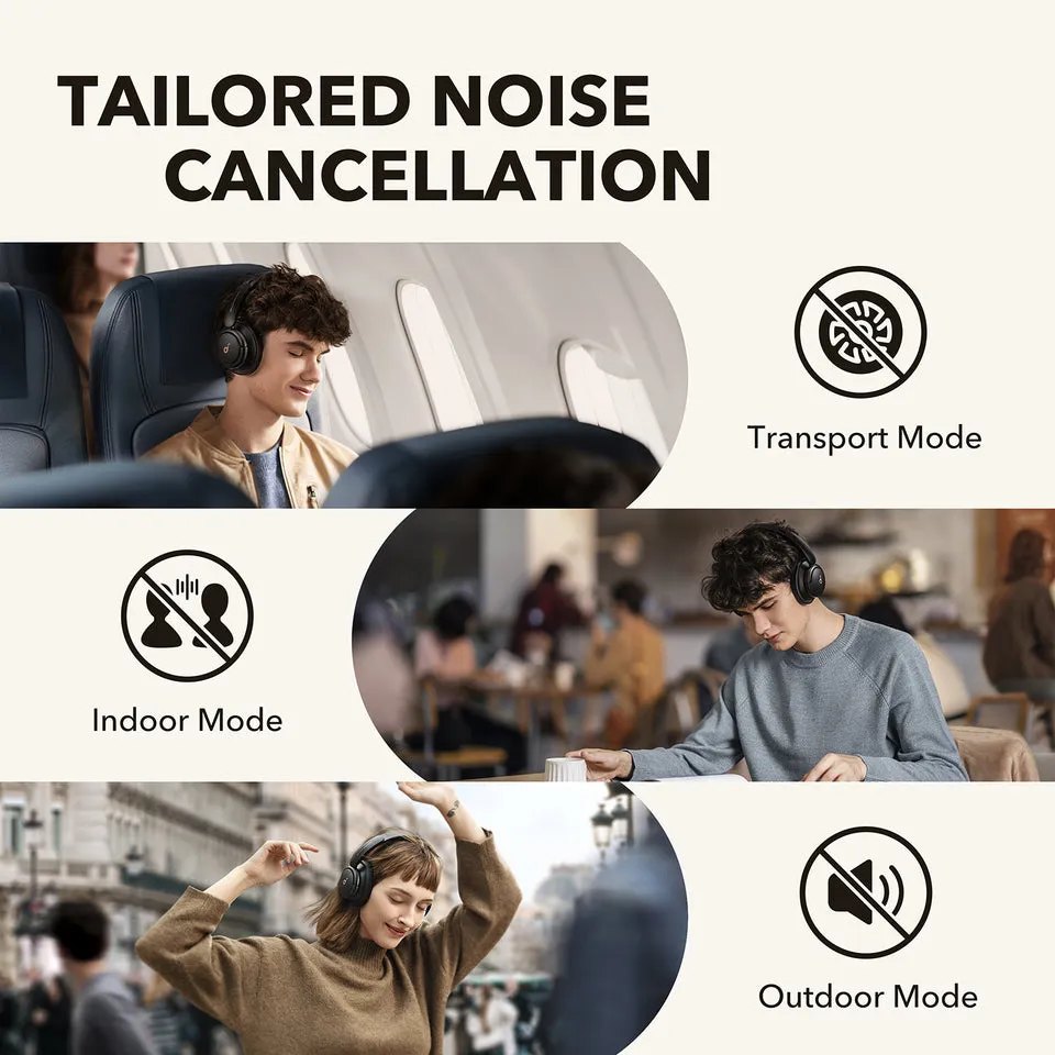 (L&ouml;yt&ouml;nurkka) Anker Soundcore Q30 ANC -langattomat kuulokkeet, Musta