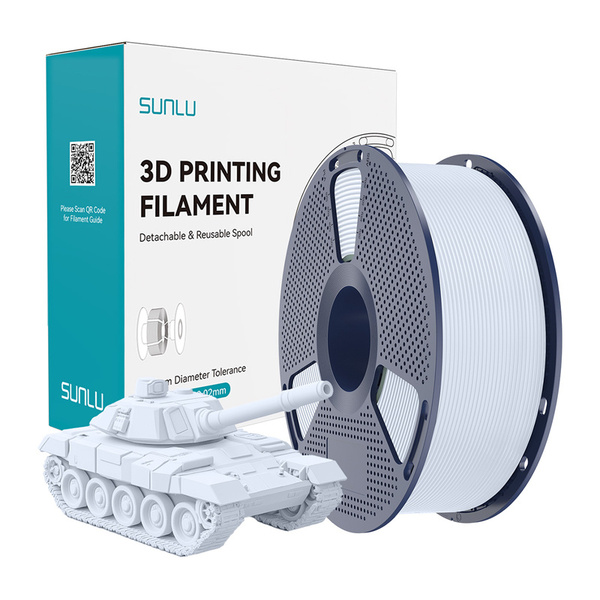 SUNLU PLA+ 1.75 mm,​ ​1 kg  ​3D-skrivarfilament, vit