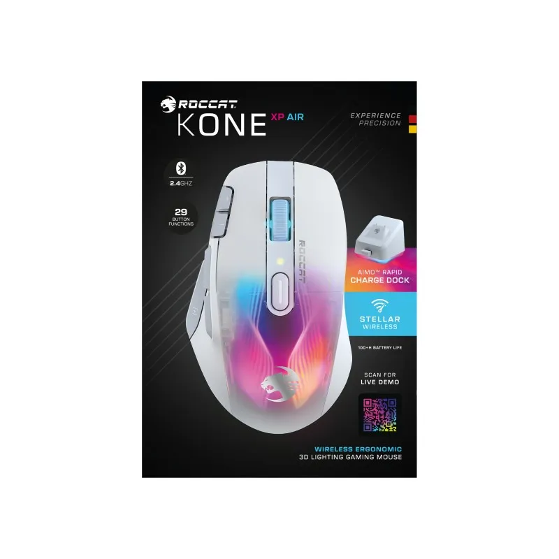 Roccat Mouse Kone XP AIR -langaton pelihiiri, valkoinen