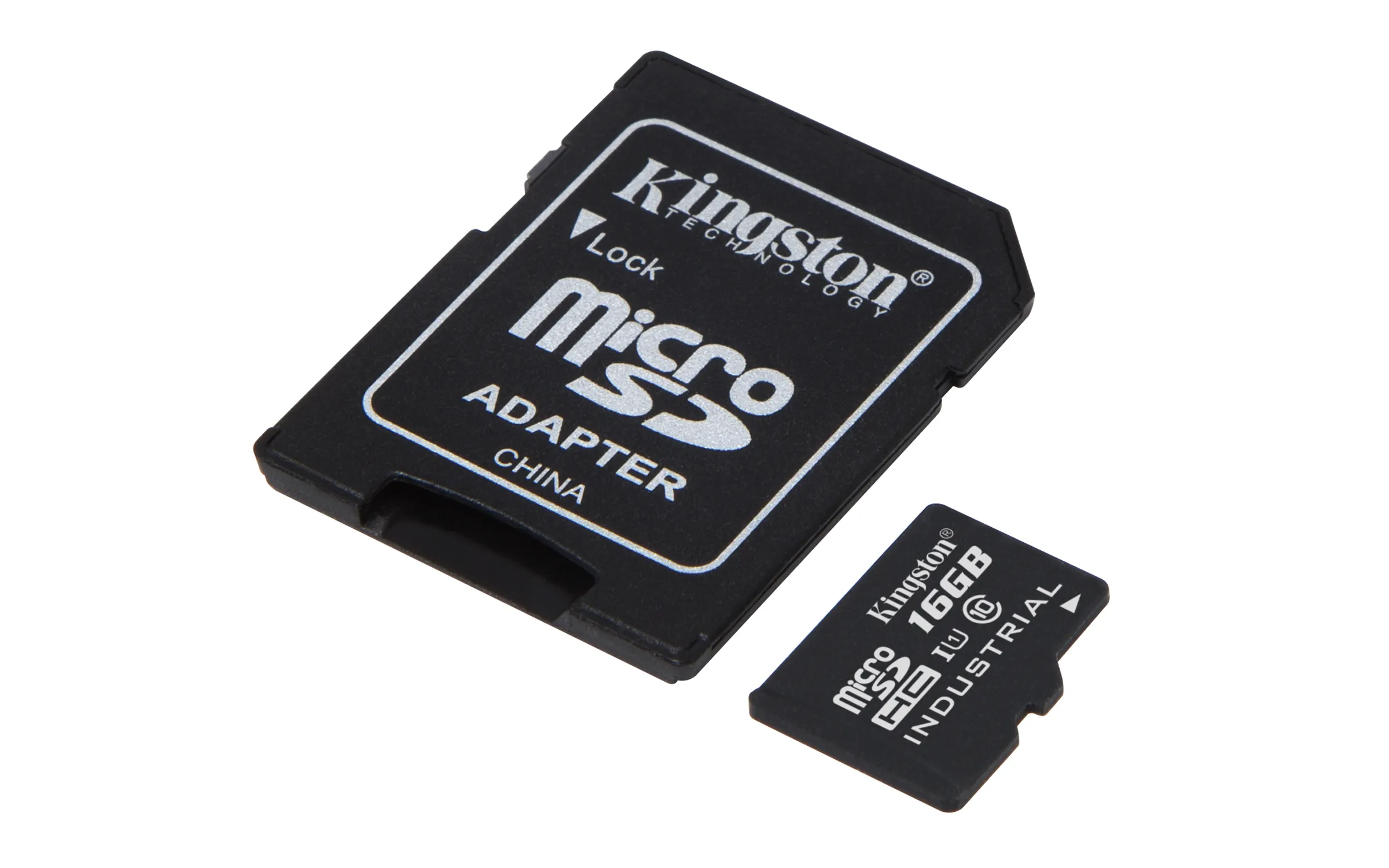 Kingston Industrial 16 GB MicroSDHC Class 10 UHS-I U3 V30 A1 kort + SD-adapter, svart