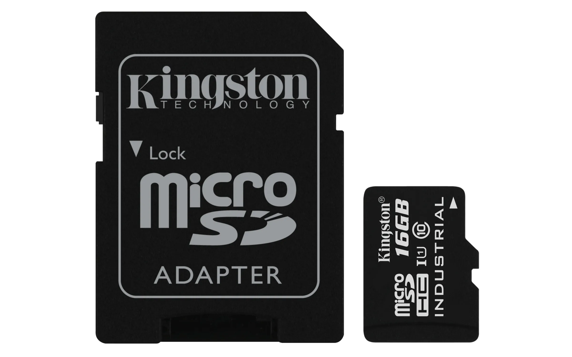 Kingston Industrial 16 GB MicroSDHC Class 10 UHS-I U3 V30 A1 kort + SD-adapter, svart