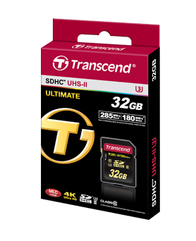 TRANSCEND UHS II U3 32GB SDHC Muistikortti. Read 285MB/s, Write 180MB/s. Erityisesti 4K kuvaukseen!