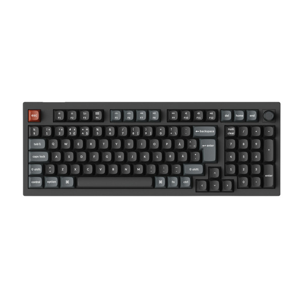 Keychron V5 Ultra 8K 96% -langaton mekaaninen pelin&auml;pp&auml;imist&ouml;, Silk POM Red, musta