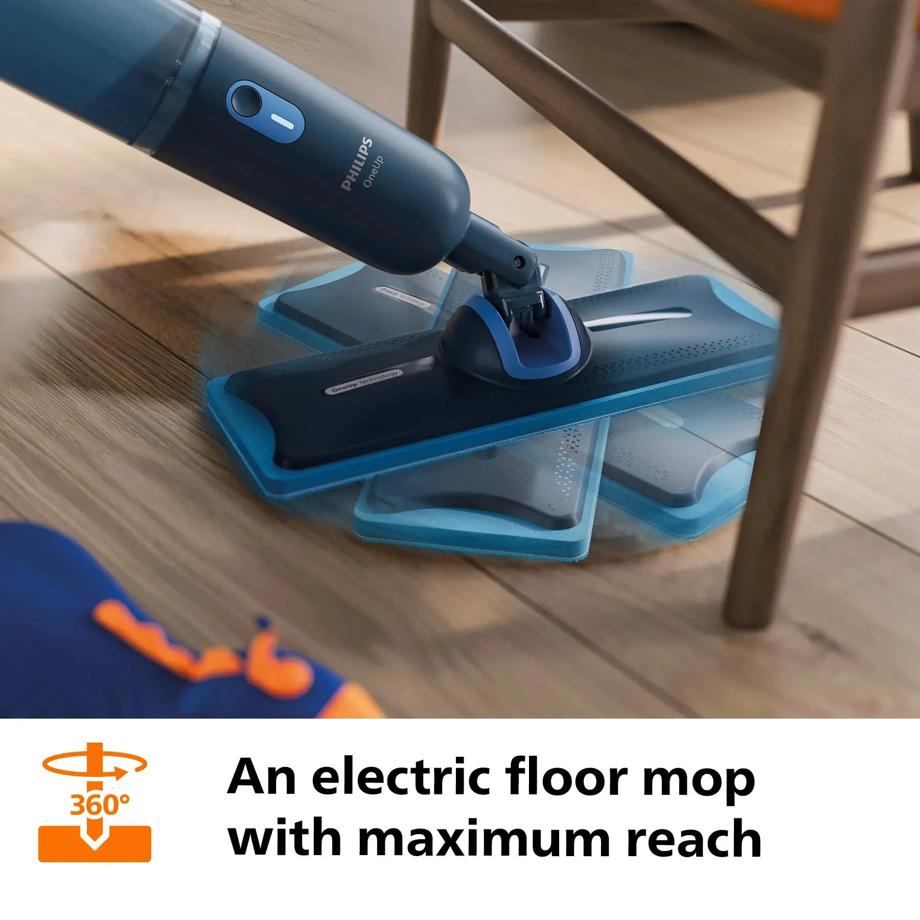 Philips OneUp Series 3000 sladdl&ouml;s elektrisk mopp - bl&aring;
