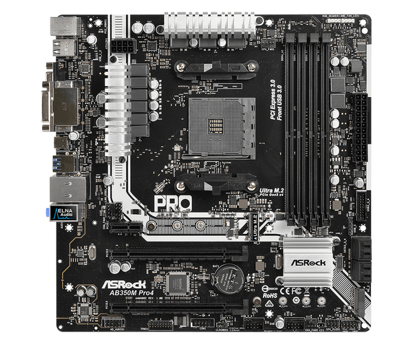 Asrock AB350M Pro, mATX -emolevy