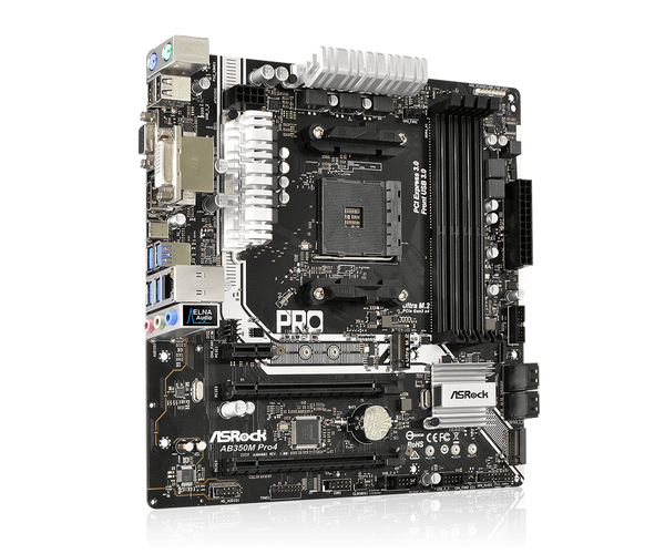Asrock AB350M Pro, mATX -emolevy