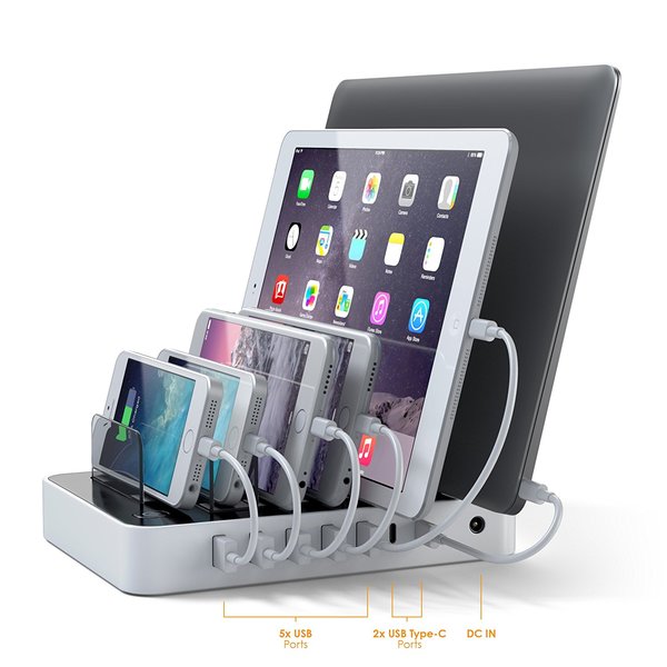 Satechi 7-port USB-Charging Station (2 x type-C ports) - White