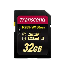 TRANSCEND UHS II U3 32GB SDHC Muistikortti. Read 285MB/s, Write 180MB/s. Erityisesti 4K kuvaukseen!