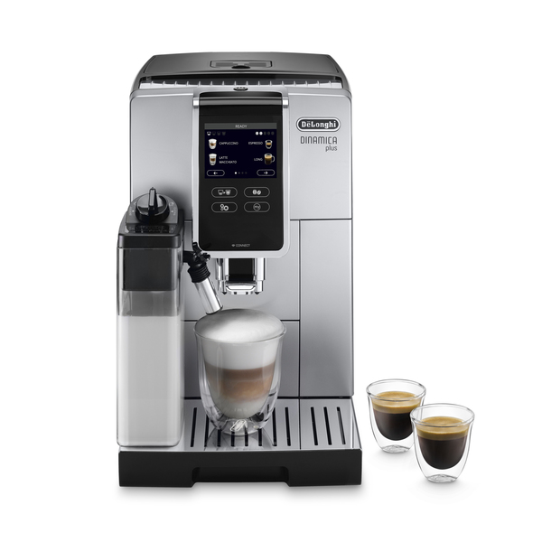 De'Longhi Dinamica  ECAM 370.85.SB Automatisk kaffemaskine S&oslash;lv/sort