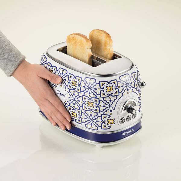 Ariete Capri 0155CA toaster, 2 slices, White/Multicolor