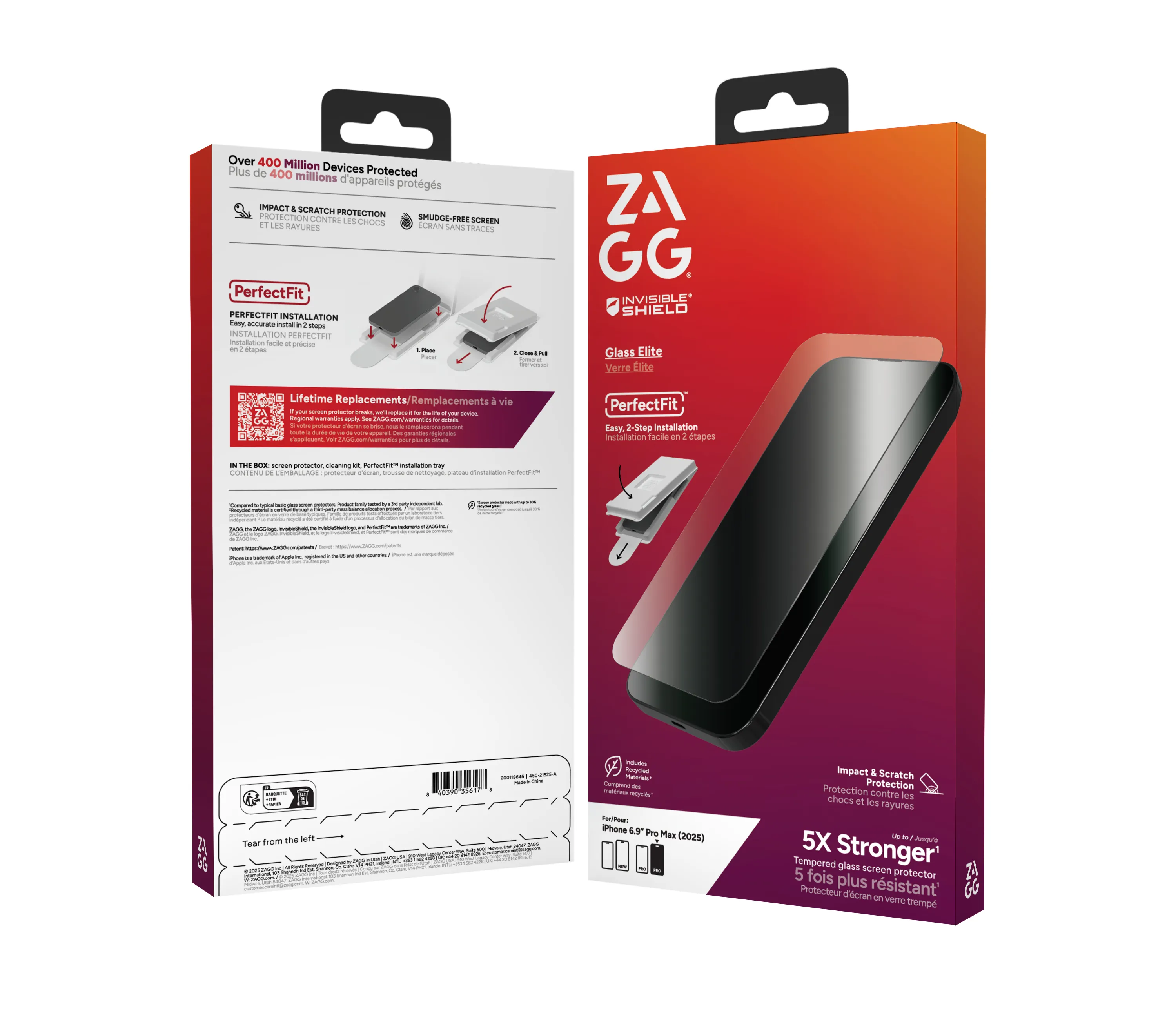 ZAGG Glass Elite skärmskydd för iPhone 17 Pro Max, med applikator