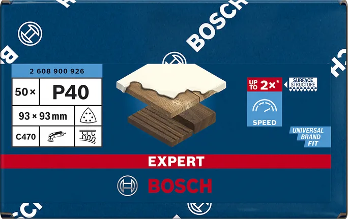 Bosch Expert C470 sanding sheet, 93mm, K40 (50 pieces, for delta sanders)