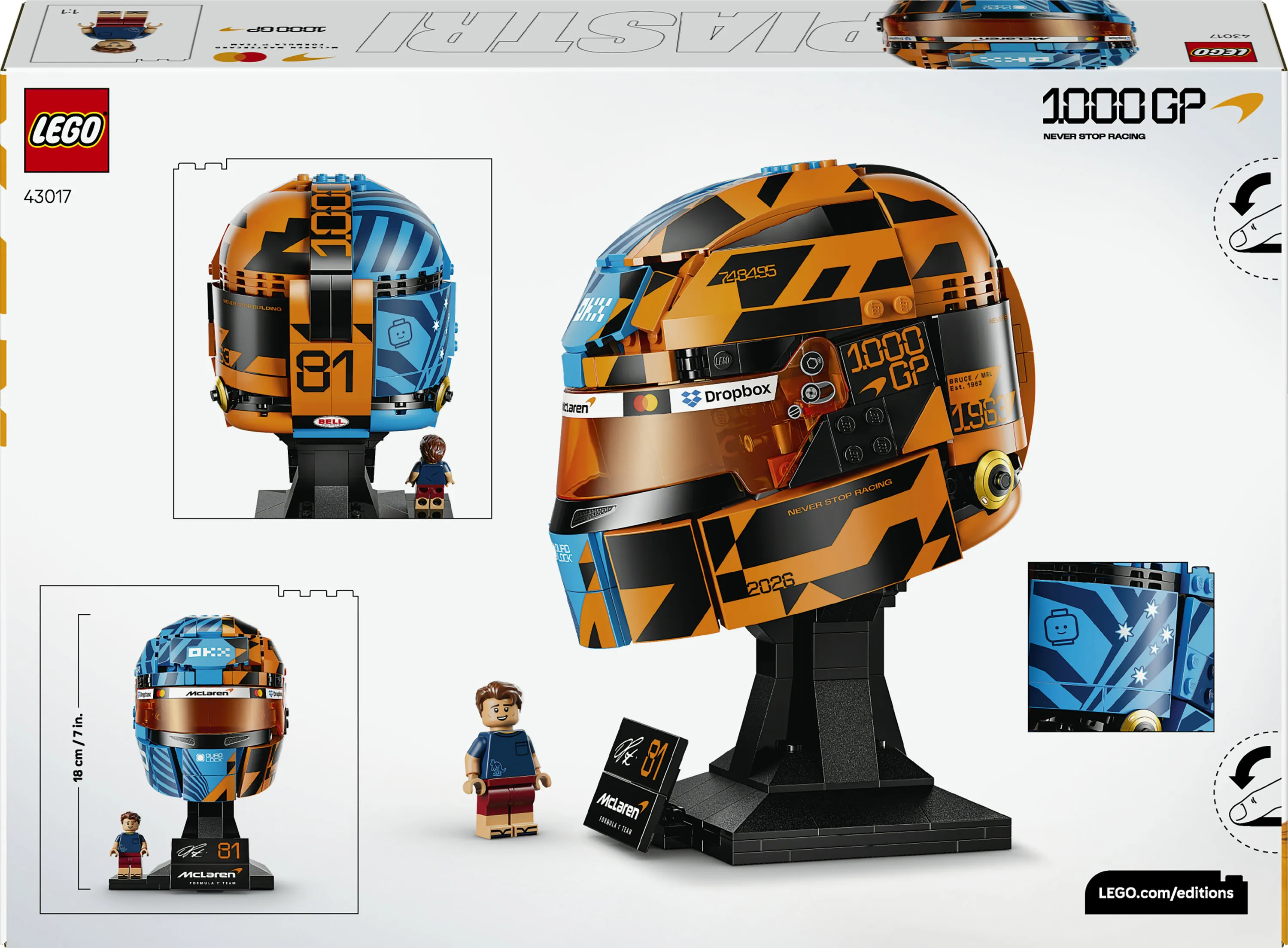 LEGO McLaren Mastercard F1 Team Oscar Piastri kyp&auml;r&auml; 43017