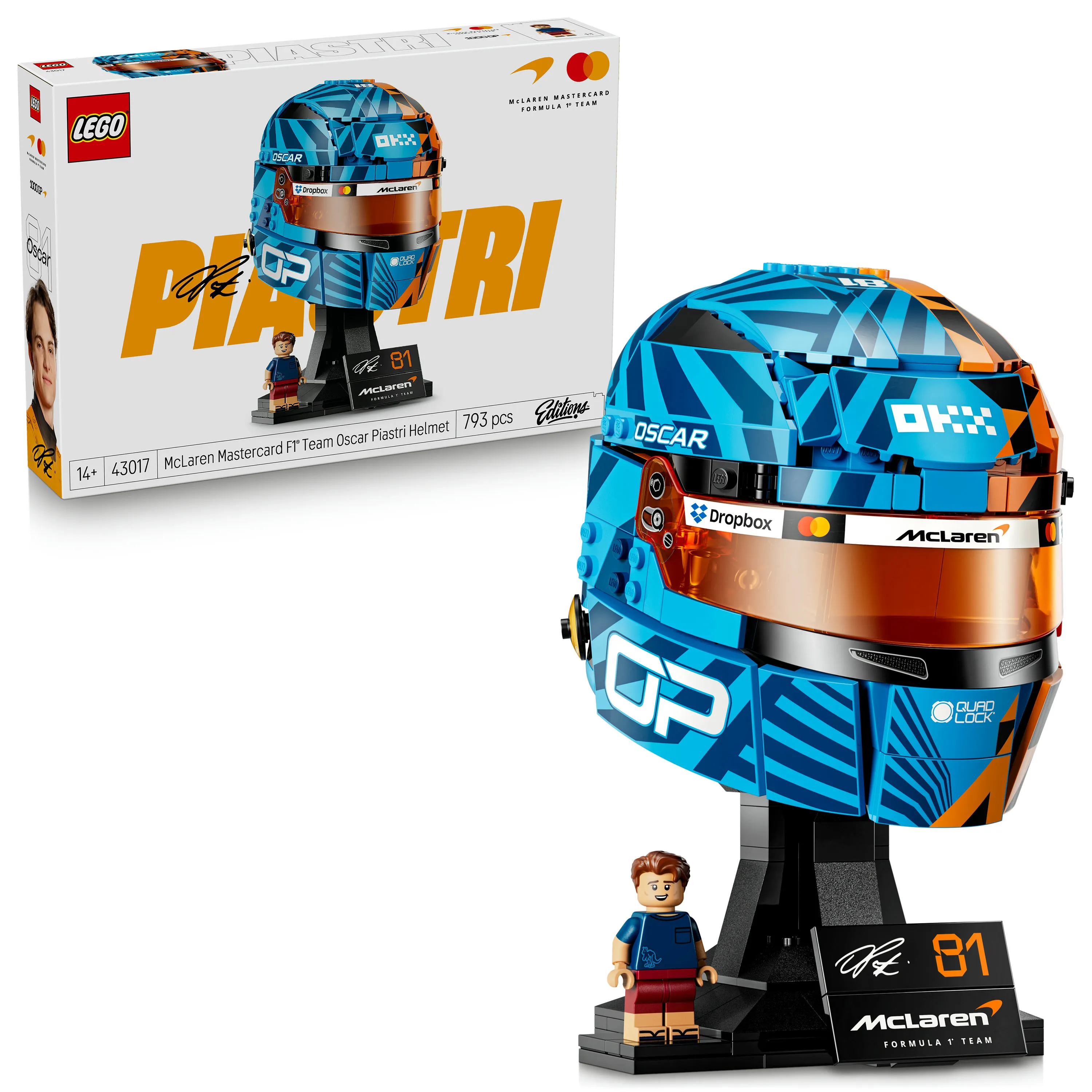 LEGO McLaren Mastercard F1 Team Oscar Piastri kyp&auml;r&auml; 43017