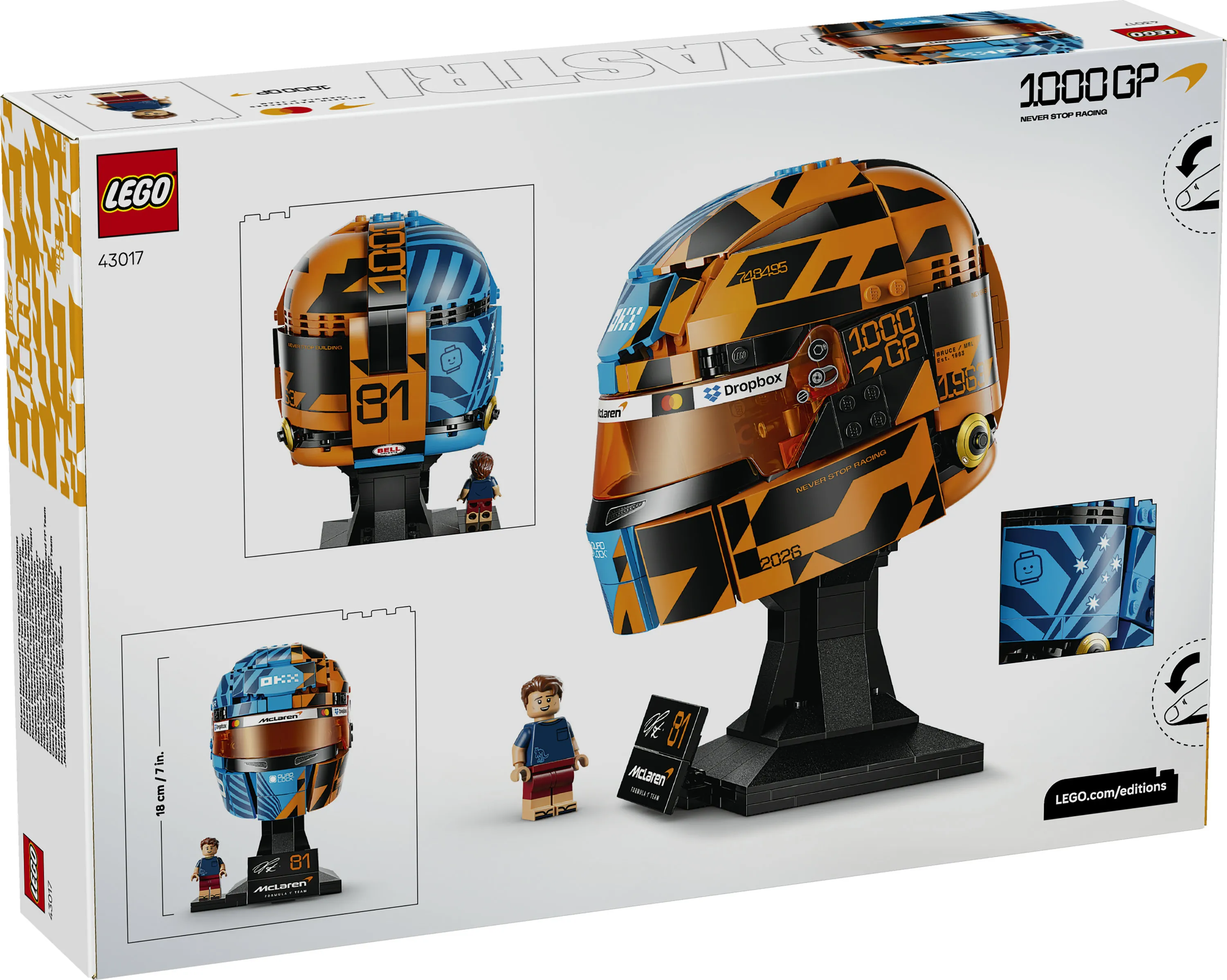 LEGO McLaren Mastercard F1 Team Oscar Piastri kyp&auml;r&auml; 43017