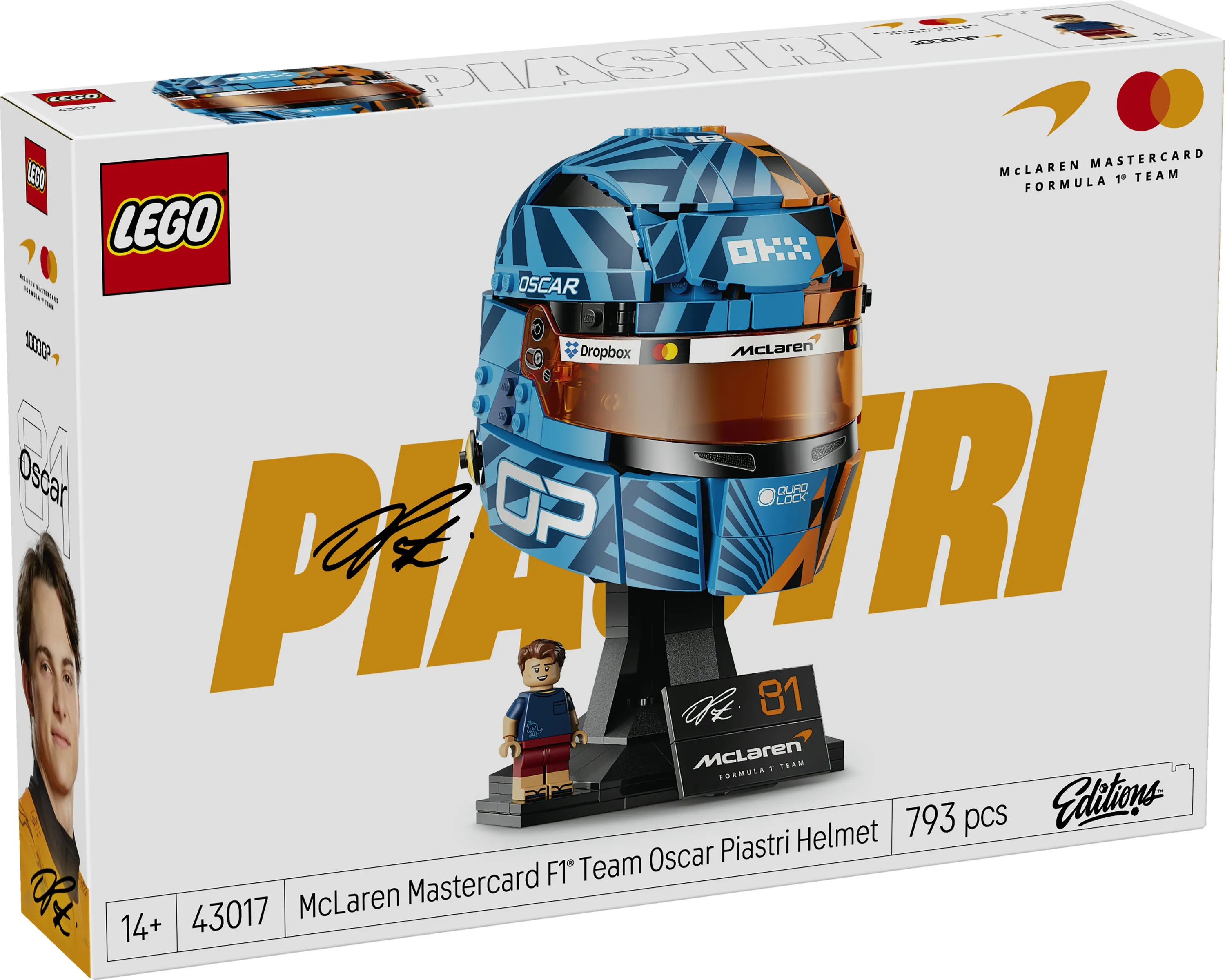 LEGO McLaren Mastercard F1 Team Oscar Piastri kyp&auml;r&auml; 43017