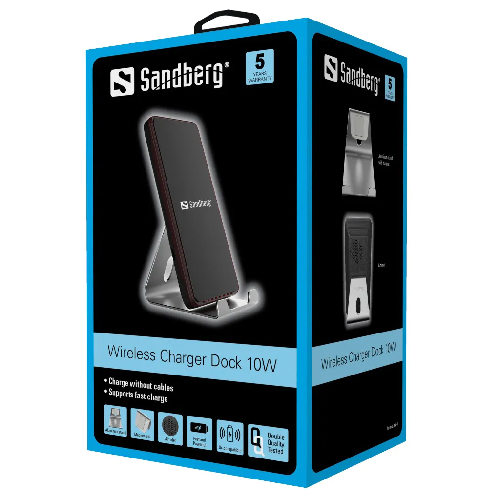 Wireless Qi Charger Alu Dock 10W, Silver