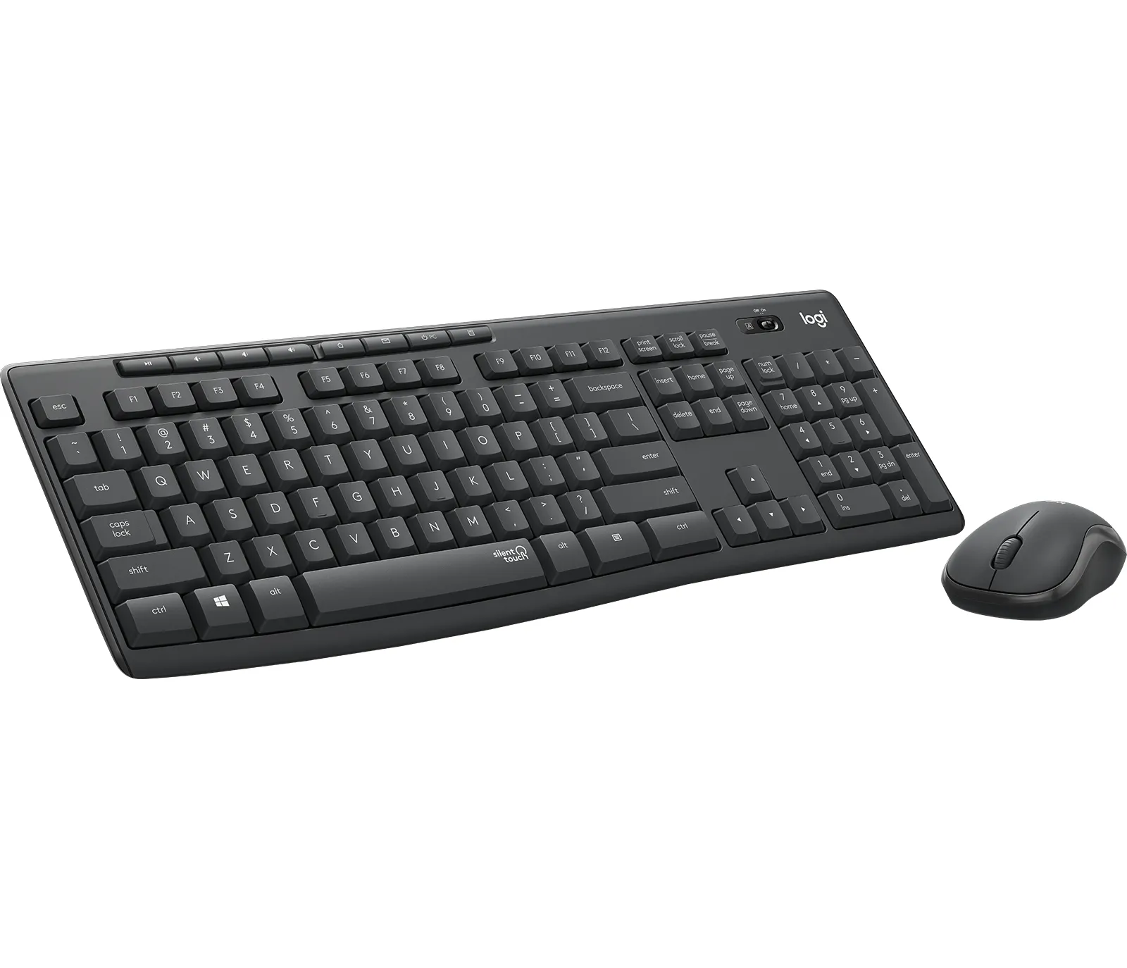 Logitech MK295 Silent -langaton näppäimistö ja hiiri, musta