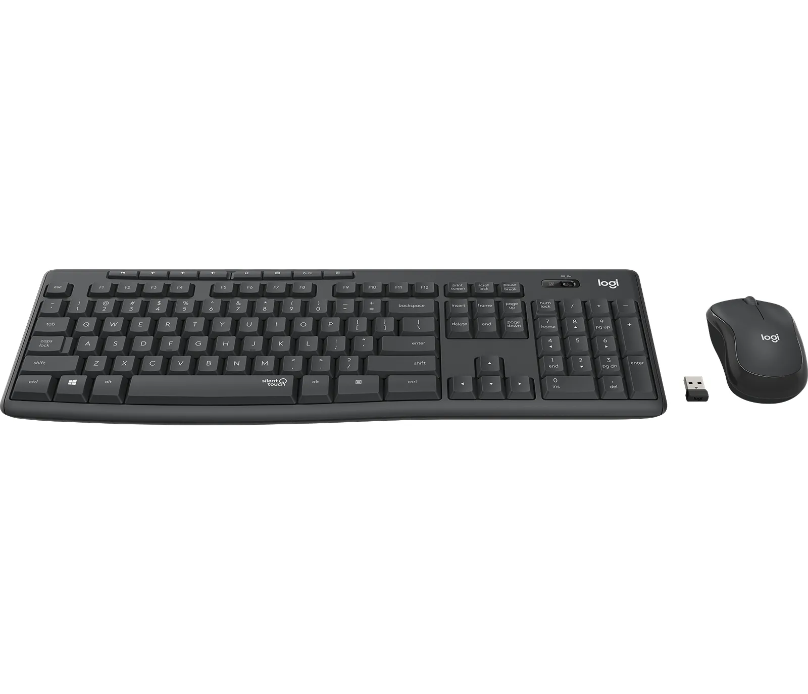 Logitech MK295 Silent -langaton näppäimistö ja hiiri, musta