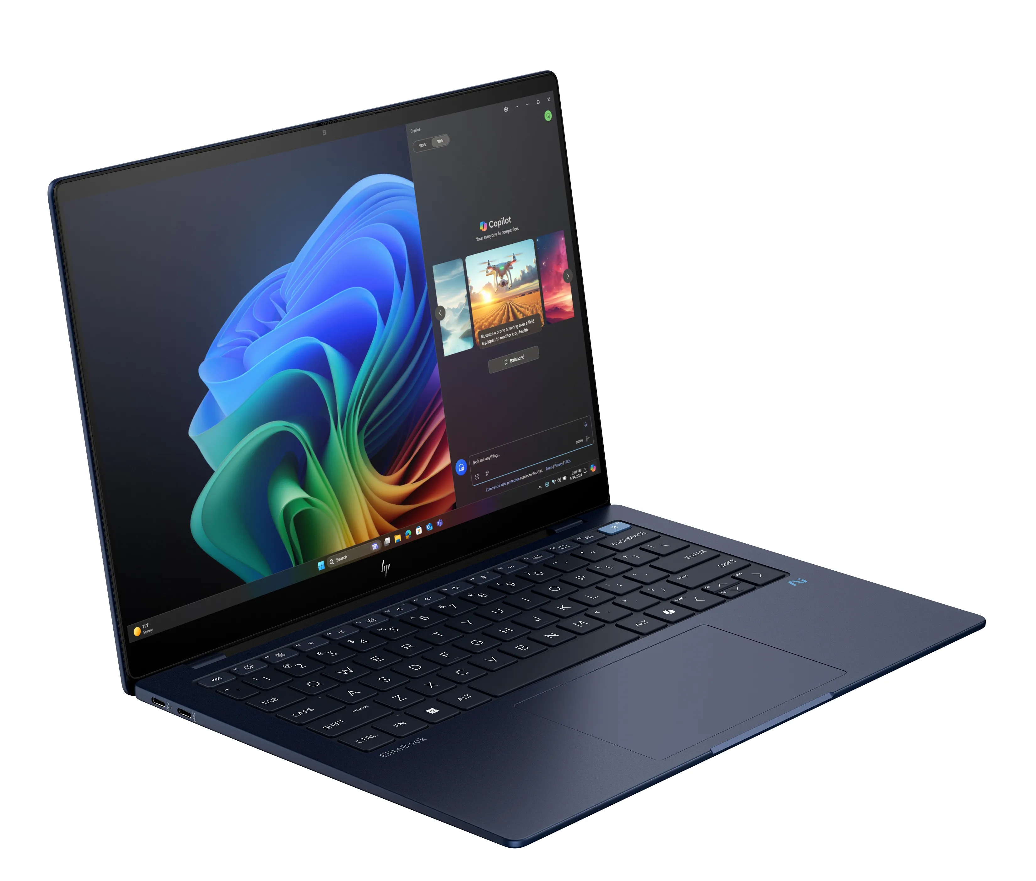 HP EliteBook Ultra G1q. 14&quot; 2.2K Touch. Snapdragon X Elite X1E-78-100, 16 Gt Ram, 1 Tt SSD, Windows 11 Pro -kannettava