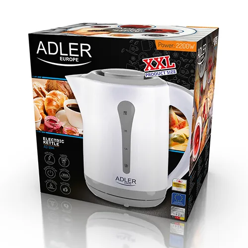 Adler AD 1244 kettle, 2.5L, 2200W, White
