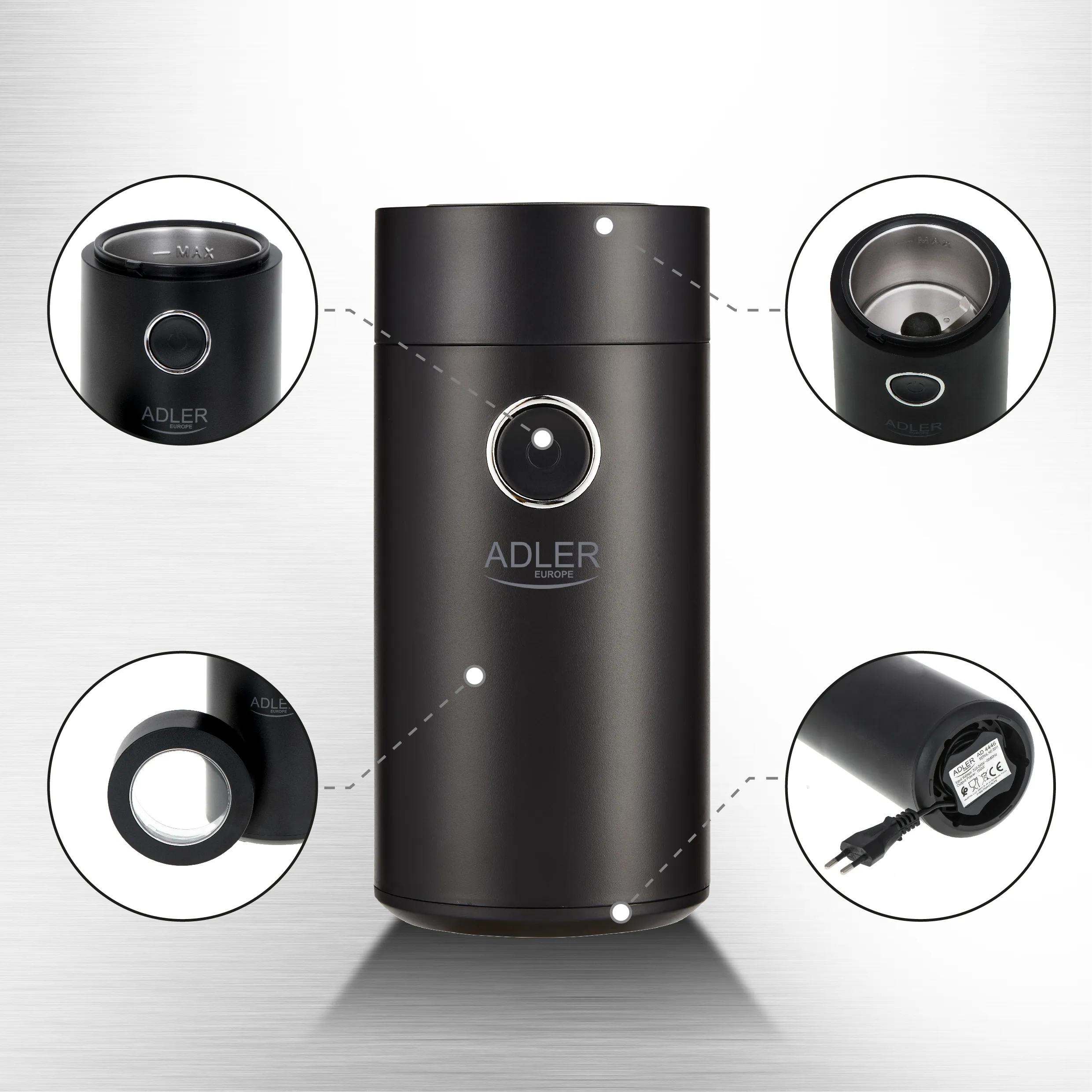 Adler AD 4446bs Coffee Grinder 75g, Black