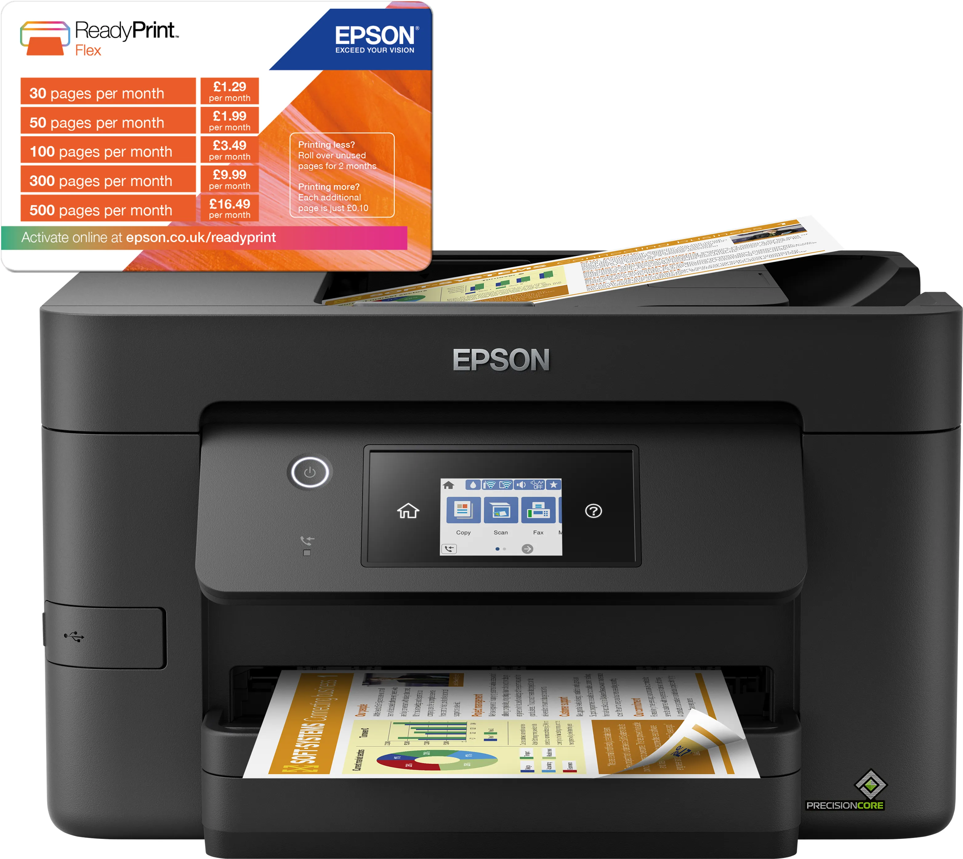 Epson WorkForce Pro-3820DWF A4 - Inkjet All-in-One Printer