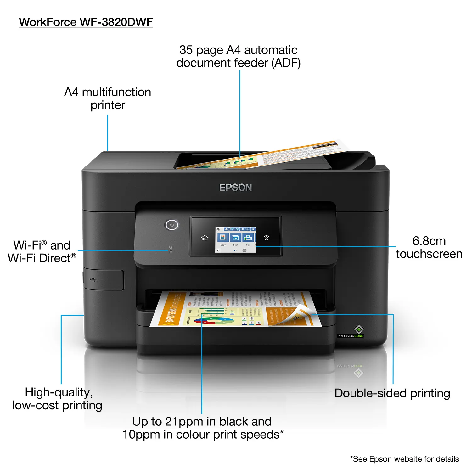 Epson WorkForce Pro-3820DWF A4 - Inkjet All-in-One Printer