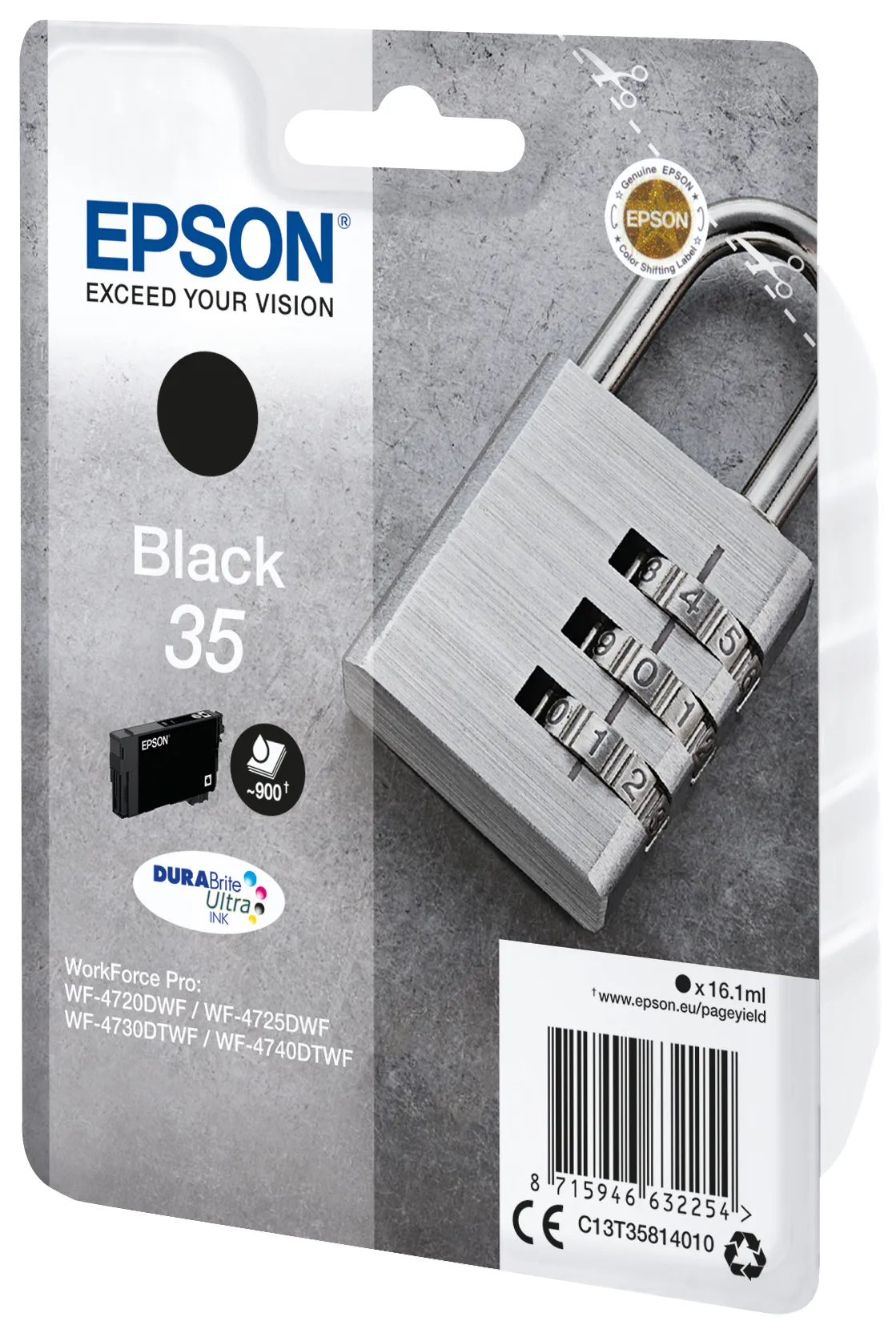 Epson Padlock 35 -mustekasetti, 16.1 ml, musta