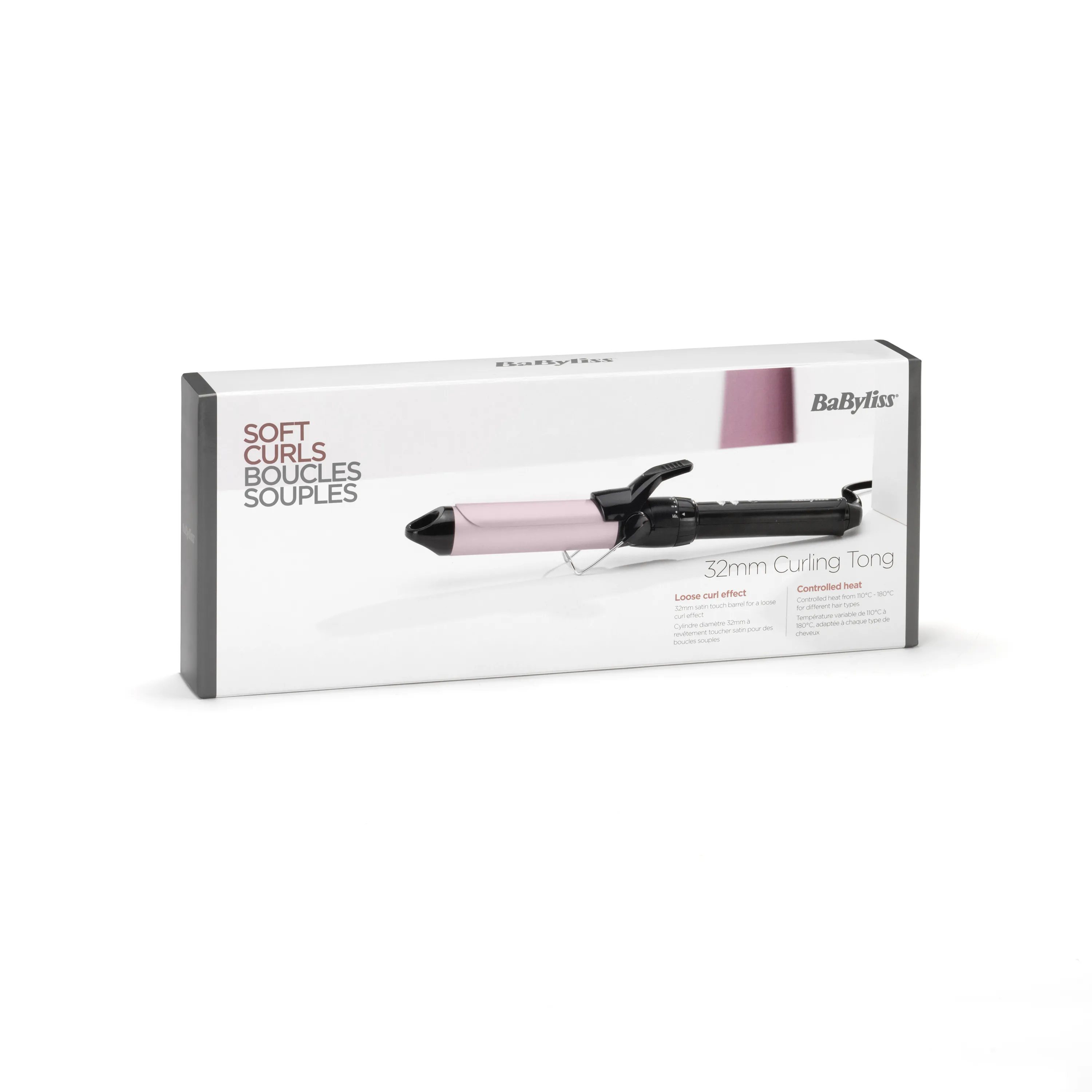 Babyliss C325E Pro 180 Sublim Touch -puikkokiharrin, Musta/Vaaleanpunainen