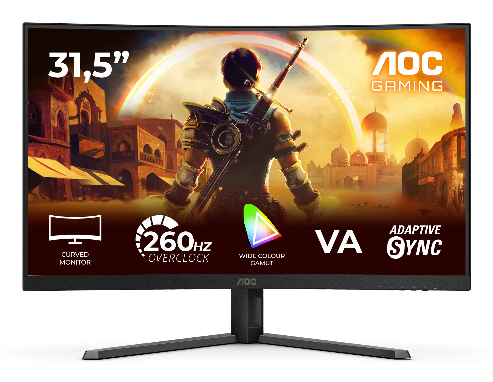 AOC C32G42ZE 31.5" Full HD, VA, 260Hz, HDR -kaareva pelin&auml;ytt&ouml;