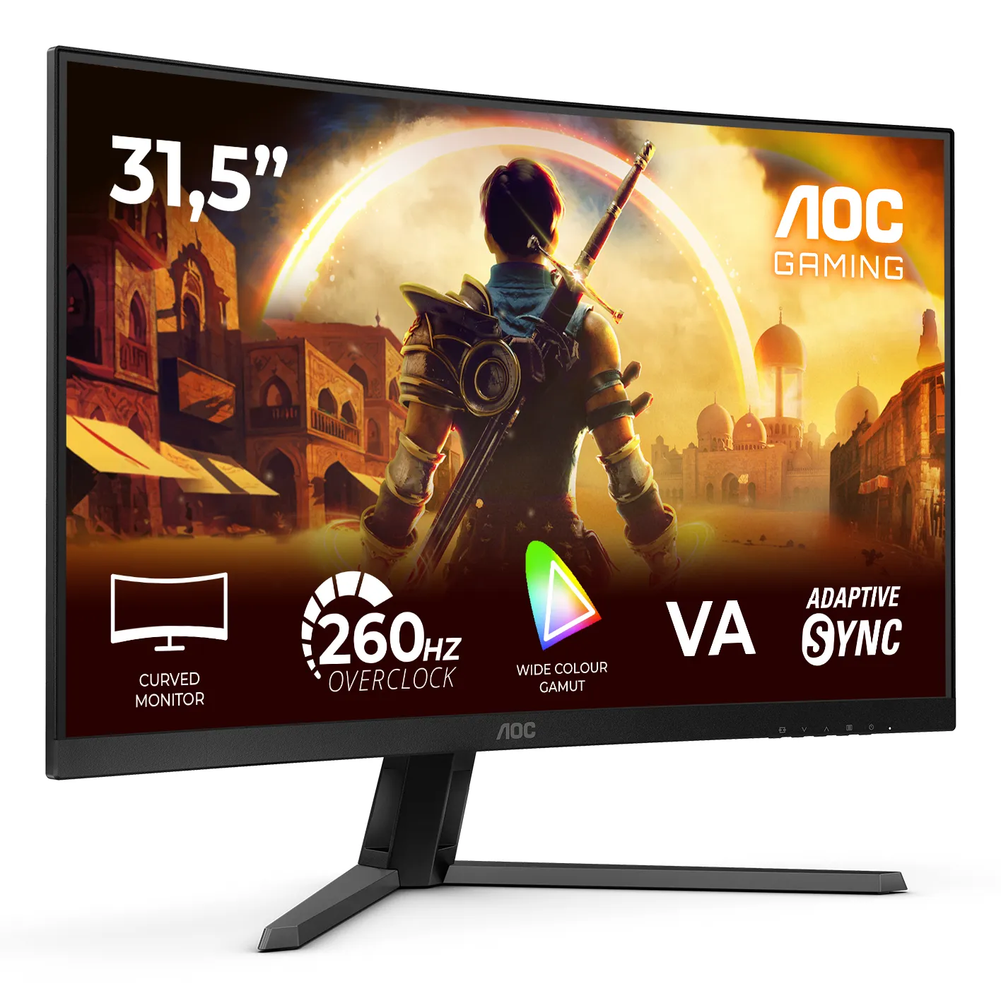 AOC C32G42ZE 31.5" Full HD, VA, 260Hz, HDR -kaareva pelin&auml;ytt&ouml;