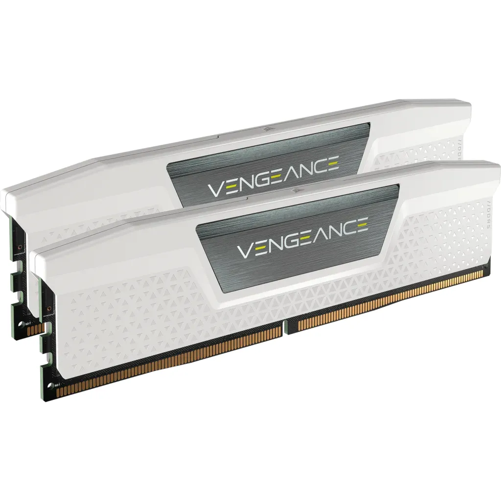 CORSAIR VENGEANCE 32GB 2x16GB DDR5 6000MT/s DIMM Unbuffered 36-36-36-76 Std PMIC XMP 3.0White Heatspreader Black PCB 1.35V