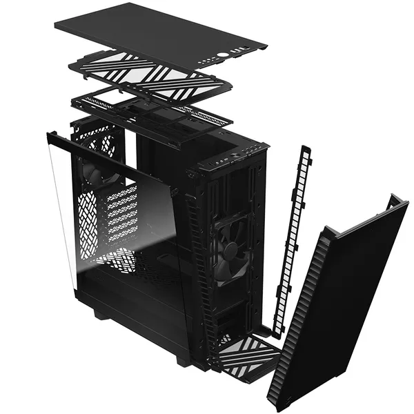Fractal Design Define 7 Compact - miditornikotelo ikkunallinen, Black / Light Tint