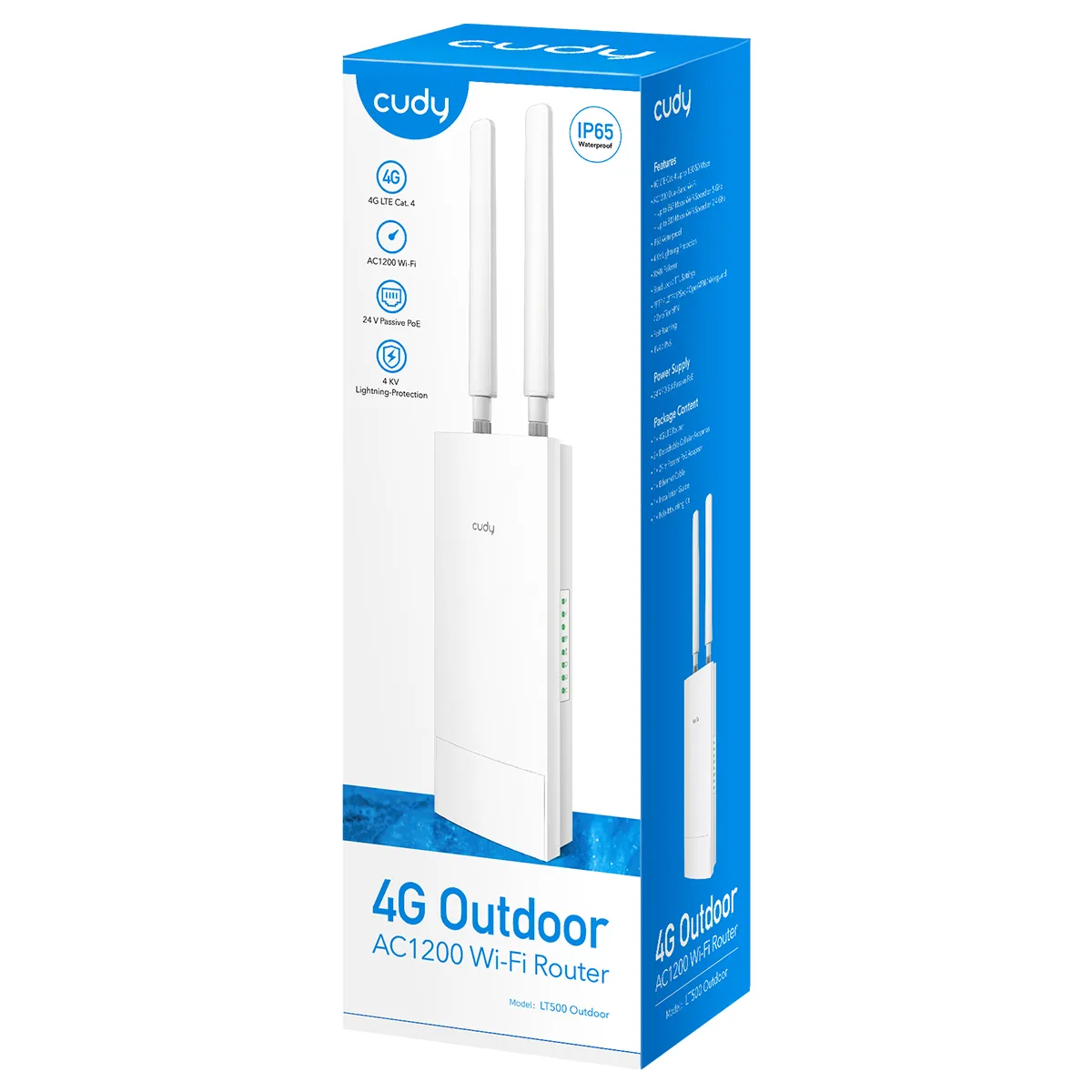 CUDY 4G Router LT500 Outdoor CAT4/WF5 AC1200 IP65