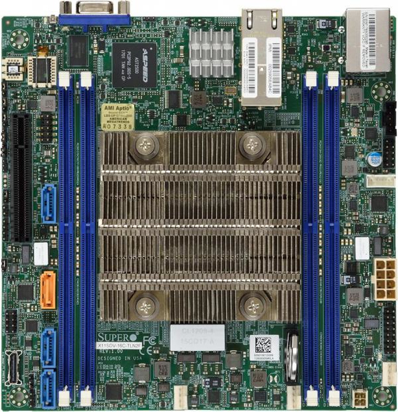 SUPERMICRO X11SDV-4C-TLN2F - Emolevy - mini ITX - Intel Xeon D-2123IT - USB 3.0 - 2 x 10 Gigabit LAN - onboard graphics