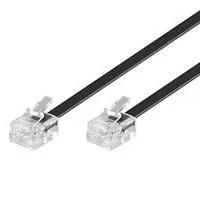 MicroConnect RJ11 15m Telephone Cable, Black