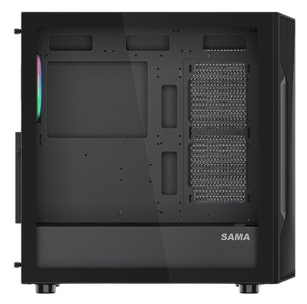 SAMA S40 midi-tower chassi med f&ouml;nster och RGB-belysning, svart