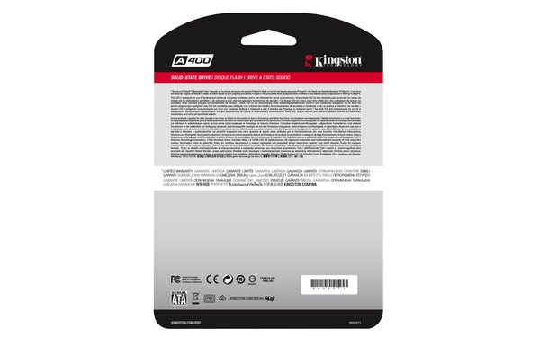 Kingston A400 480 Gt, SATA III, 2.5&quot; -SSD-levy