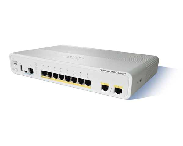 Cisco Catalyst Compact 2960CPD-8TT-L - Kytkin - Hallinnoitu - 8 x 10/100 + 2 x 10/100/1000 - ty&ouml;p&ouml;yt&auml;