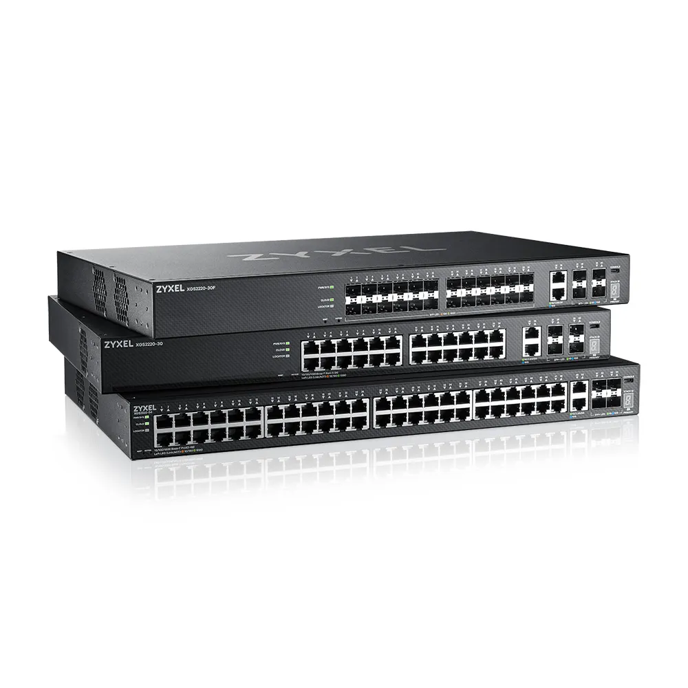 ZYXEL XGS2220-30HP L3 Access Switch 400W PoE 16xPoE+/10xPoE++ 24x1G RJ45 2x10mG RJ45 4x10G SFP+ Uplink incl. 1Year NebulaFlex Pro
