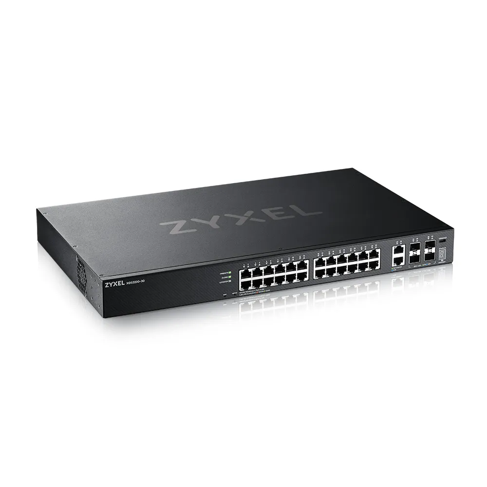 ZYXEL XGS2220-30 L3 Access Switch 24x1G RJ45 2x10mG RJ45 4x10G SFP+ Uplink incl. 1Year NebulaFlex Pro