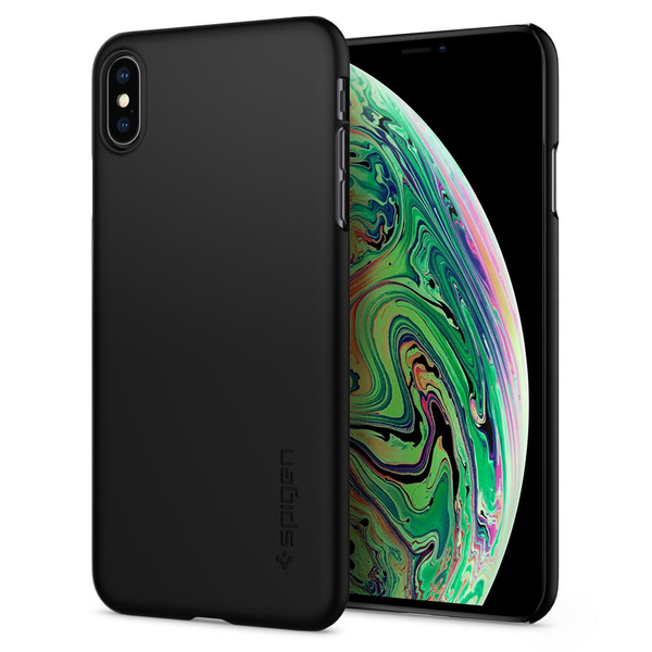 Spigen Thin Fit, iPhone XS Max - fodral, Svart