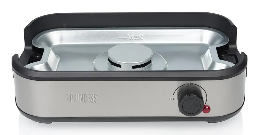Princess Table Chef Purify Smokeless Table Grill 1800W Metallic Silver