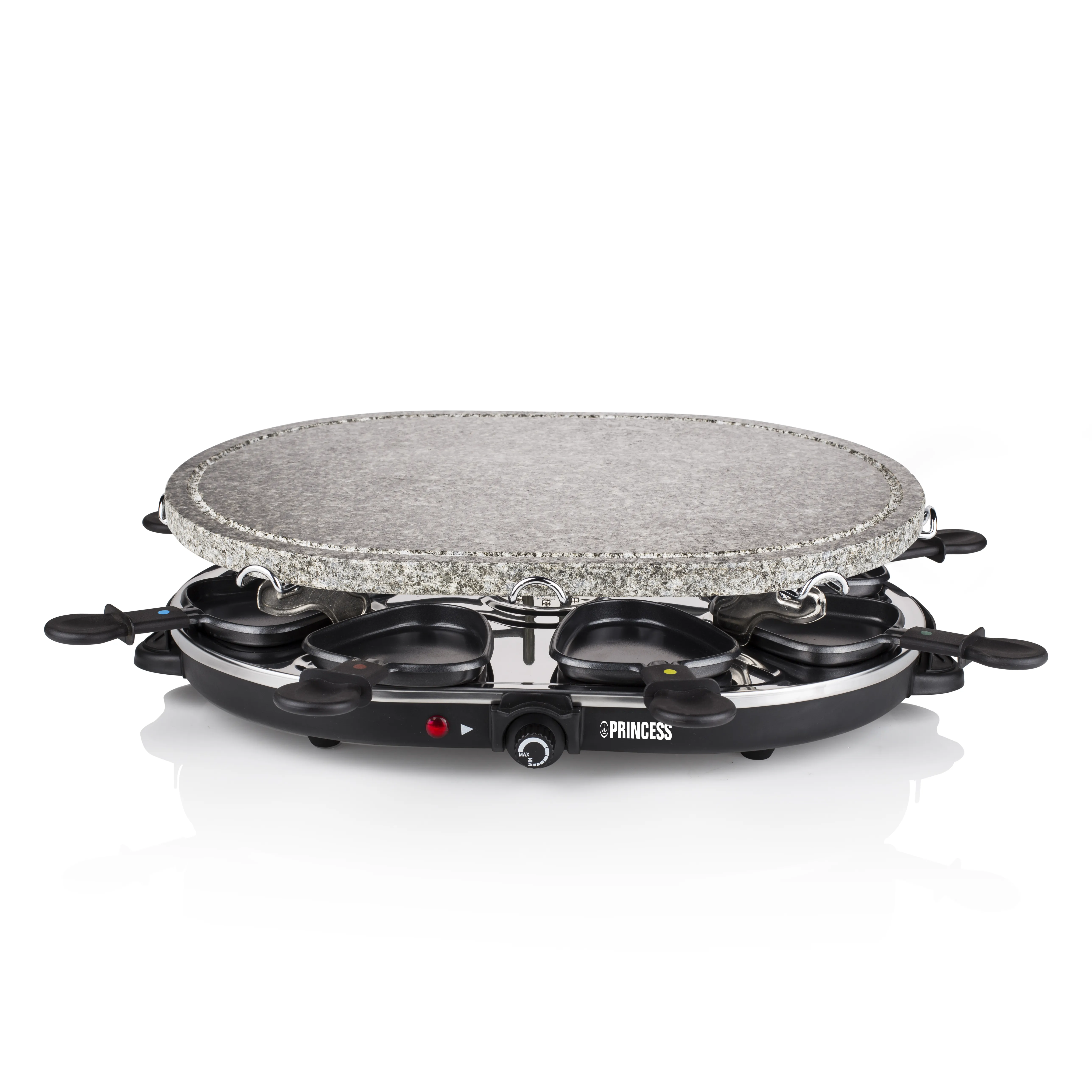 Princess Classic Stone &amp; Raclette Set Electric Raclette and Stone Grill, 1200 W, 8 Persons, Black
