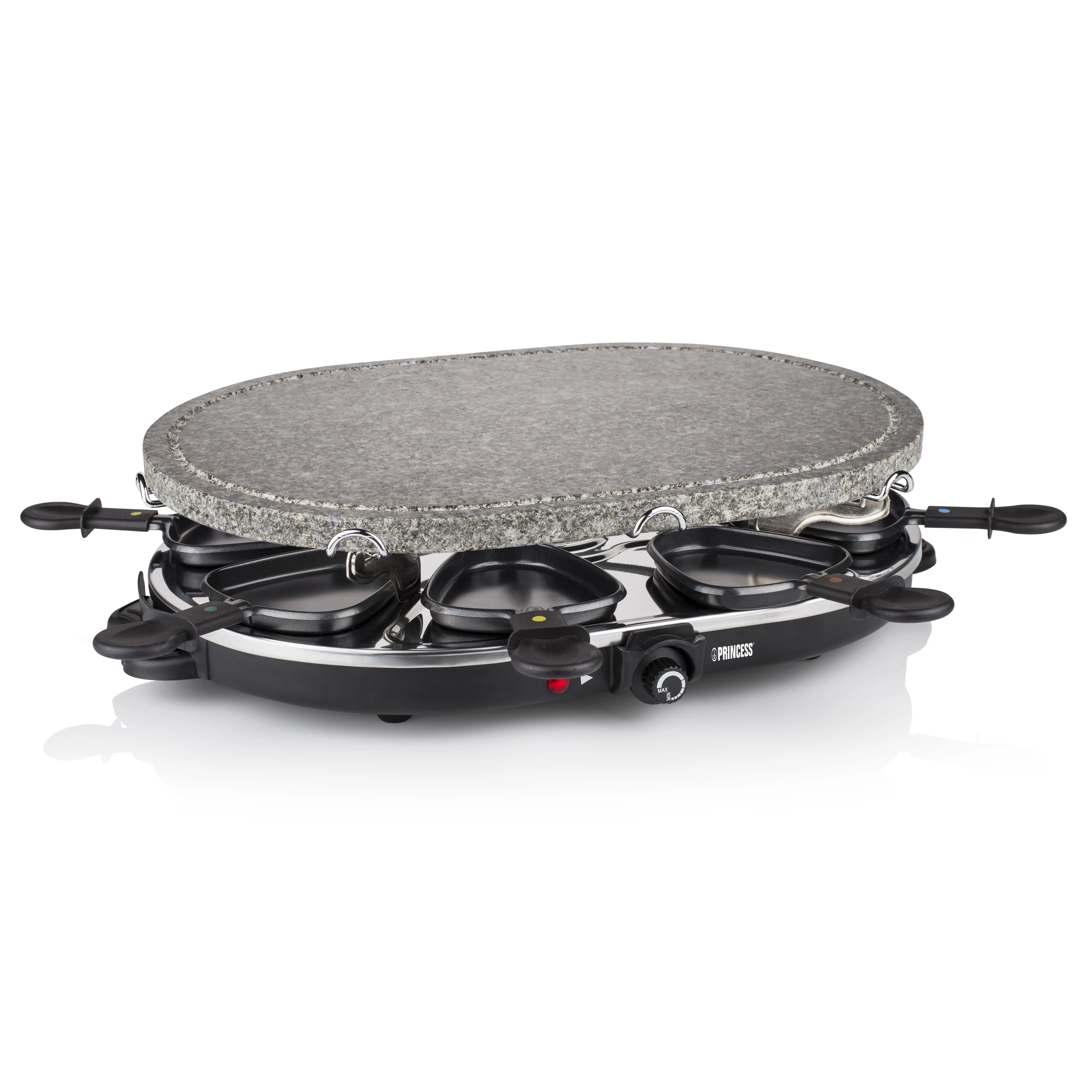 Princess Classic Stone &amp; Raclette Set Electric Raclette and Stone Grill, 1200 W, 8 Persons, Black